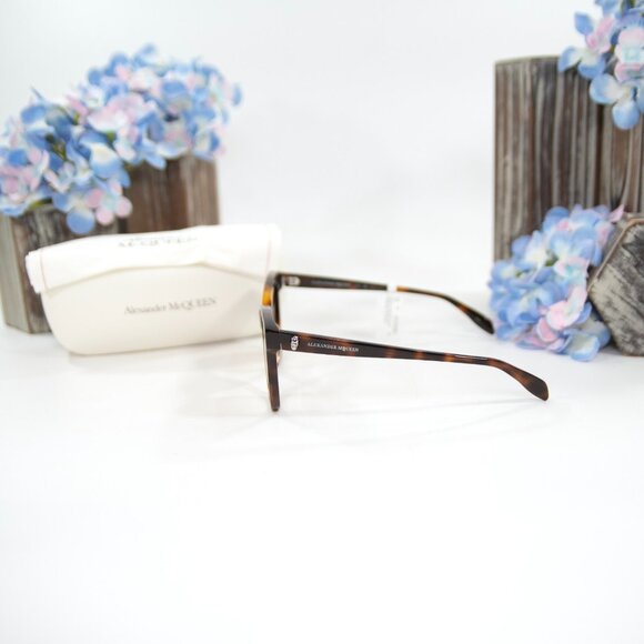 Alexander McQueen 3D Skull Tortoise Logo Havana Acrylic Sunglasses NWT Case main image 7